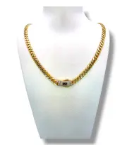 Елегантно дамско златно колие Monaco Chain PAVE LOCK 14К RG11763