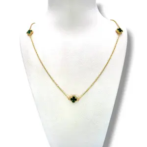Дамски златен синджир Van Cleef с малахит 14K RG11822