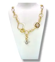 Дамско златно колие с геометрични елементи 14K RG11731