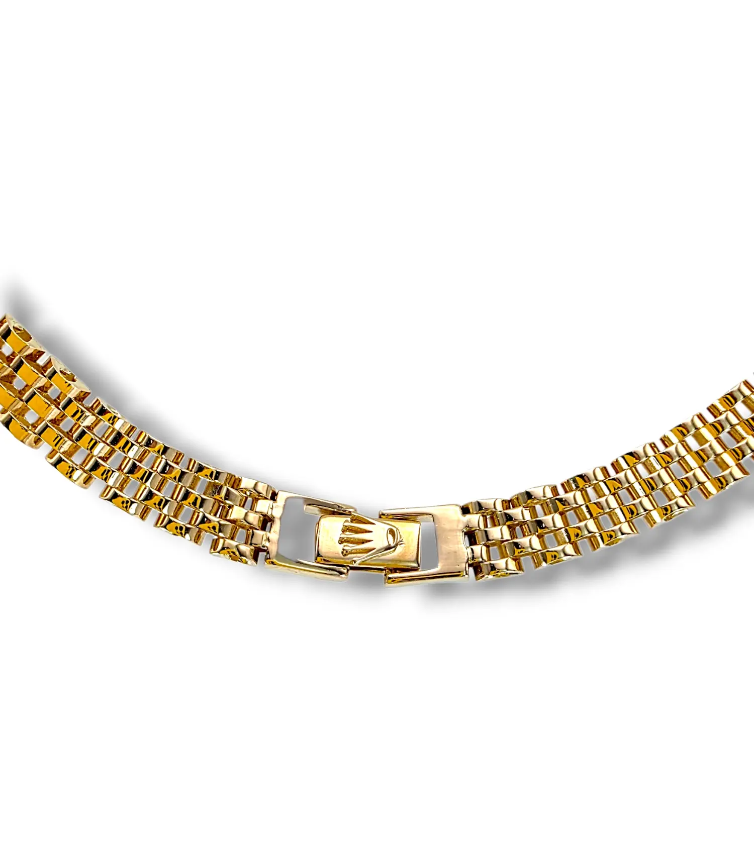 Дамско златно колие с широка Ролекс плетка 14K RG12105
