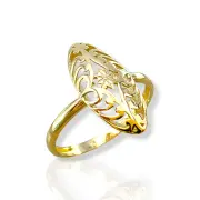Детски златен пръстен Бадем с ажурни мотиви 14K RG12644