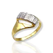 Детски златен пръстен с ромбовидна гравировка 14K RG10954