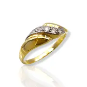 Детски златен пръстен с двойни линии 14K RG10962