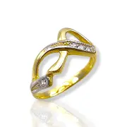 Детски златен пръстен с ефектни завъртания 14K RG10963