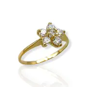 Детски златен пръстен за момиче с цветен мотив 14K RG12177