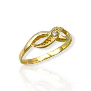 Детски златен пръстен за момиче с малък камък 14K RG12179