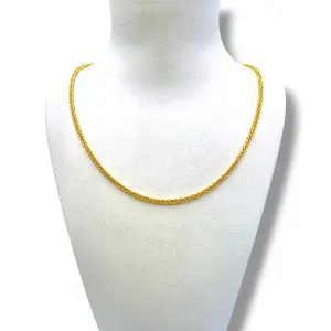 Детски златен синджир с плетка рибена кост 14K RG12118