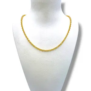 Детски златен синджир с овални фасетирани звена 14K RG12119