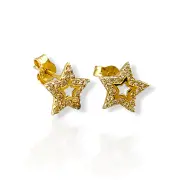 Детски златни обеци звезди с цирконии 14K RG13317