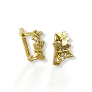 Детски златни обеци пеперуди с цирконии 14K RG13303
