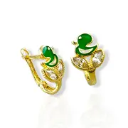 Детски златни обеци пате с цветен емайл 14K RG13348