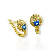 Детски златни обеци синьо цвете против уроки 14K RG13349
