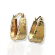 Ежедневни златни обеци с матиран меандър 14K RG13308