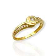 Годежен пръстен с вградени циркони и вълна 14K RG11237