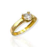 Годежен пръстен с масивна основа и висока корона 14K RG11240