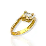 Годежен пръстен с плоска халка и корона 14K RG11241