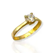 Годежен пръстен злато с квадратна каса 14K RG11243