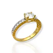 Годежен пръстен BVLGARI с инкрустирани циркони 14K RG11248