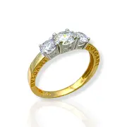Годежен пръстен BVLGARI с три камъка 14K RG11249