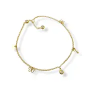 Гривна за крак с игриви висулки и топчета 14К RG11139