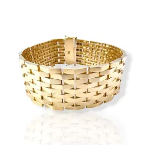 Масивна мъжка златна гривна с пирамидални звена 14K RG11894