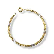 Мъжка златна гривна със звена от бяло злато 14K RG11050