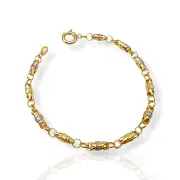 Фина мъжка златна гривна с детайлна плетка 14K RG11765