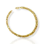 Класическа мъжка златна гривна тип кралска плетка 14K RG11768