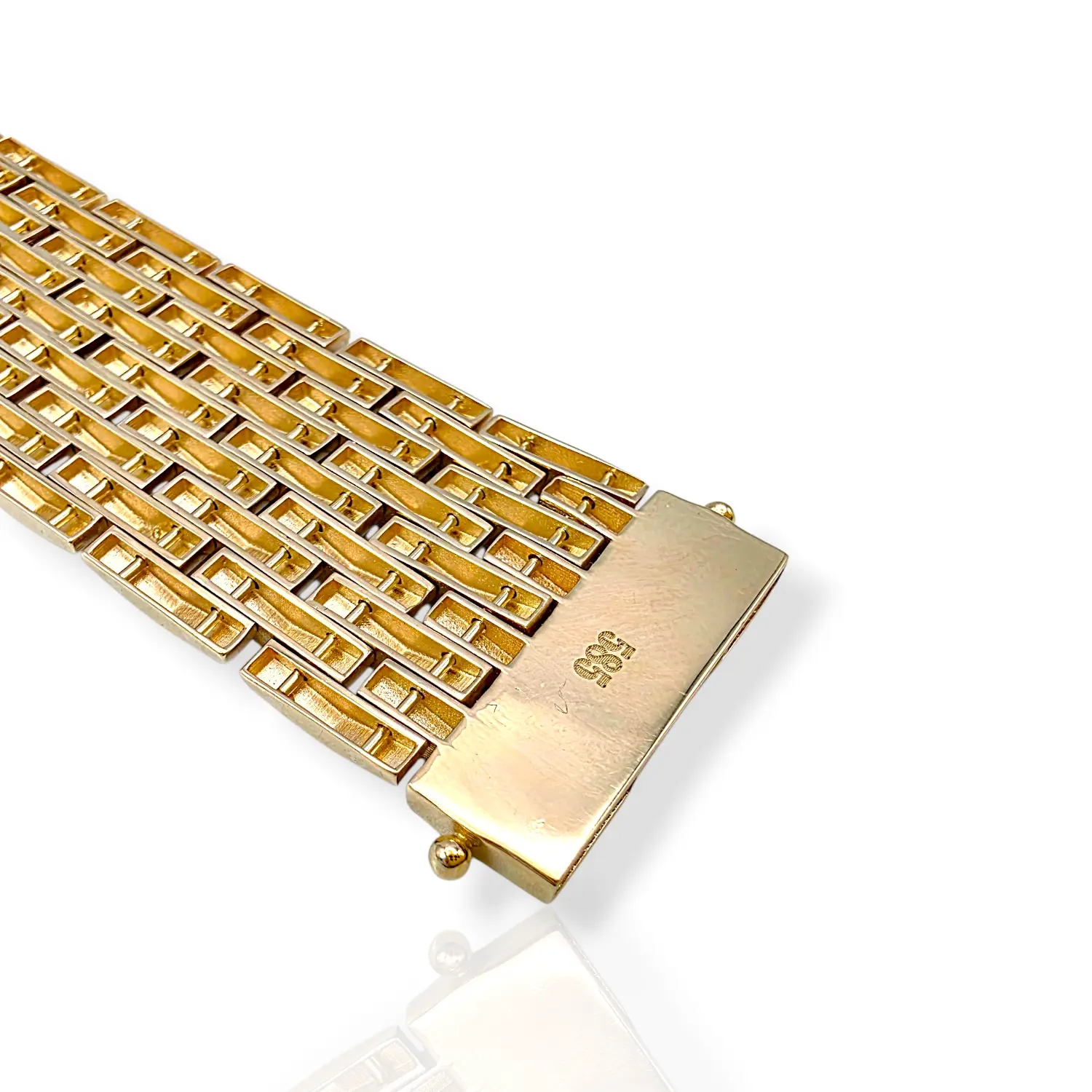 Масивна мъжка златна гривна с пирамидални звена 14K RG11894