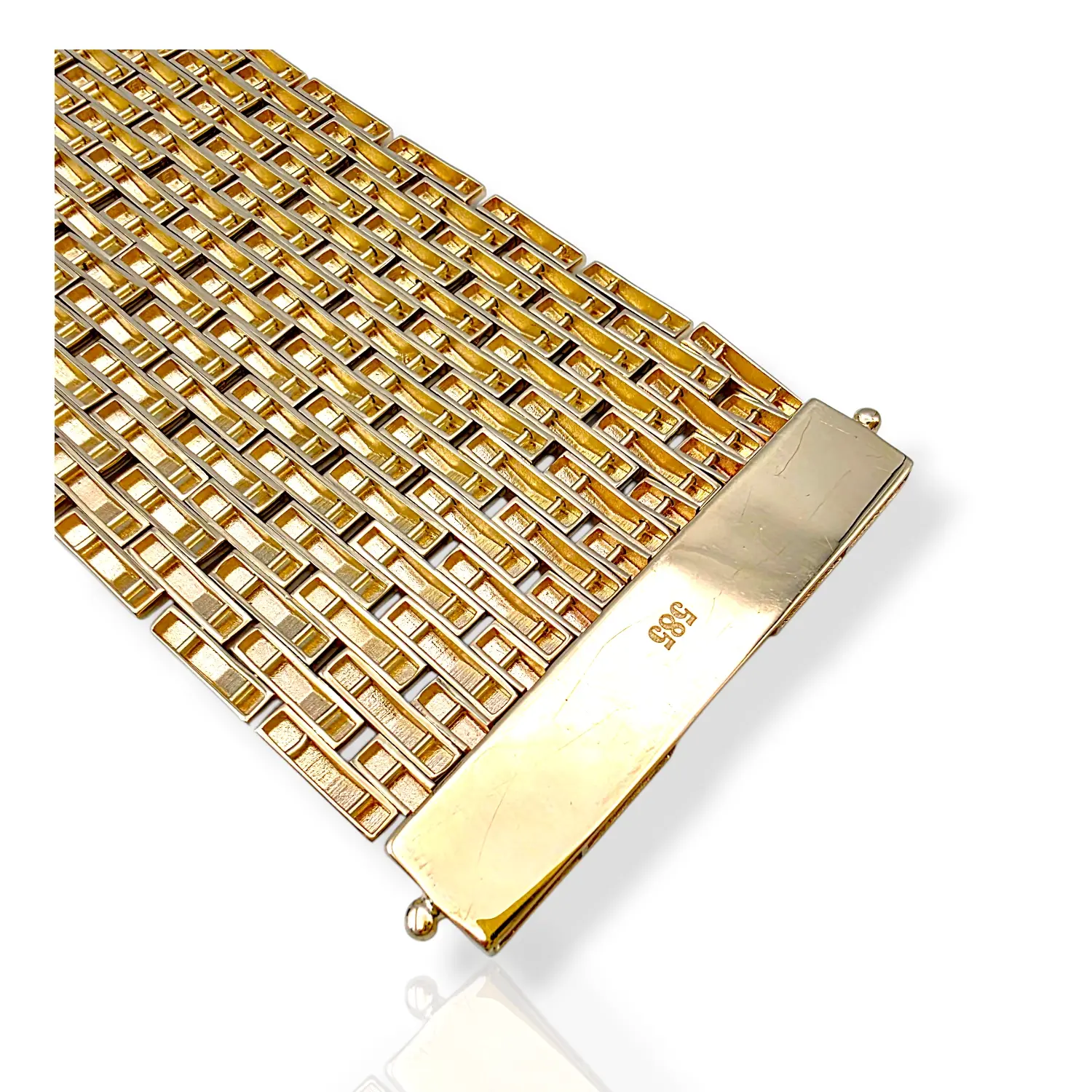 Масивна мъжка златна гривна с луксозен дизайн 14K RG11769