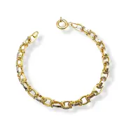 Мъжка златна гривна двуцветна с орнамент 14K RG11063