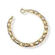 Мъжка златна гривна контрастна лъскава плетка 14K RG11064