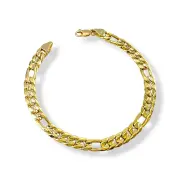 Мъжка златна гривна Фигаро масивна плетка с канален дизайн 14K RG12601