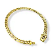 Мъжка златна гривна Monaco Chain с масивна гладка катарама 14К RG12712