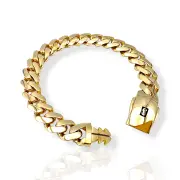Масивна мъжка златна гривна Monaco Chain CLASSIC PLAIN/PLAIN LOCK 14К RG11966