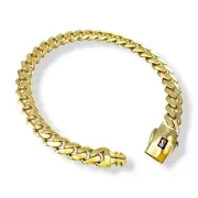 Мъжка златна гривна Monaco Chain с полиран дизайн и лого 14К RG12715
