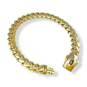 Мъжка златна гривна Monaco Chain полирана с емайлирано лого 14К RG12716