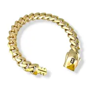 Мъжка златна гривна Monaco Chain с масивен дизайн и лого 14К RG12717