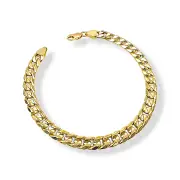 Мъжка златна гривна релефна панцер плетка 14K RG11059