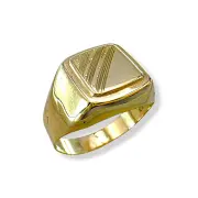 Мъжки златен пръстен с диагонален релеф 14K RG12868