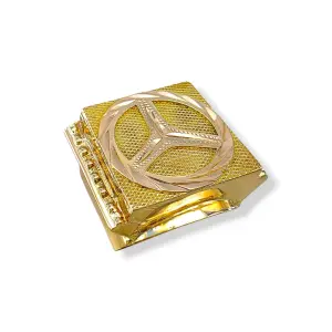 Мъжки златен пръстен с голям обем и лого Мерцедес 14K RG12870