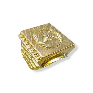 Мъжки златен пръстен с масивен дизайн и емблема Мерцедес 14K RG12871