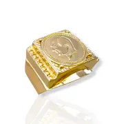 Мъжки златен пръстен с профил на Ататюрк 14K RG12982