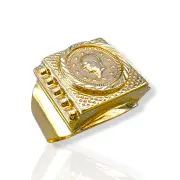 Мъжки златен пръстен с образ Ататюрк и релефна рамка 14K RG12983