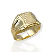 Мъжки златен пръстен с текстурирана правоъгълна плочка 14K RG12192