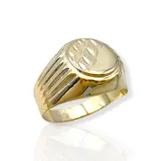 Мъжки златен пръстен с овална гравирана повърхност 14K RG12195