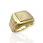 Мъжки златен пръстен с масивна правоъгълна визия 14K RG12201