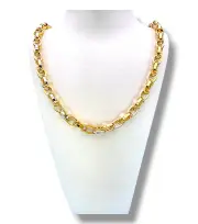Мъжки златен синджир с двуцветна плетка 14K RG11576