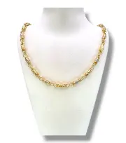 Мъжки златен синджир с комбинирани овални звена 14K RG12435