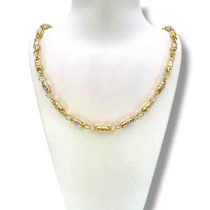 Мъжки златен синджир с комбинирани овални звена 14K RG12435